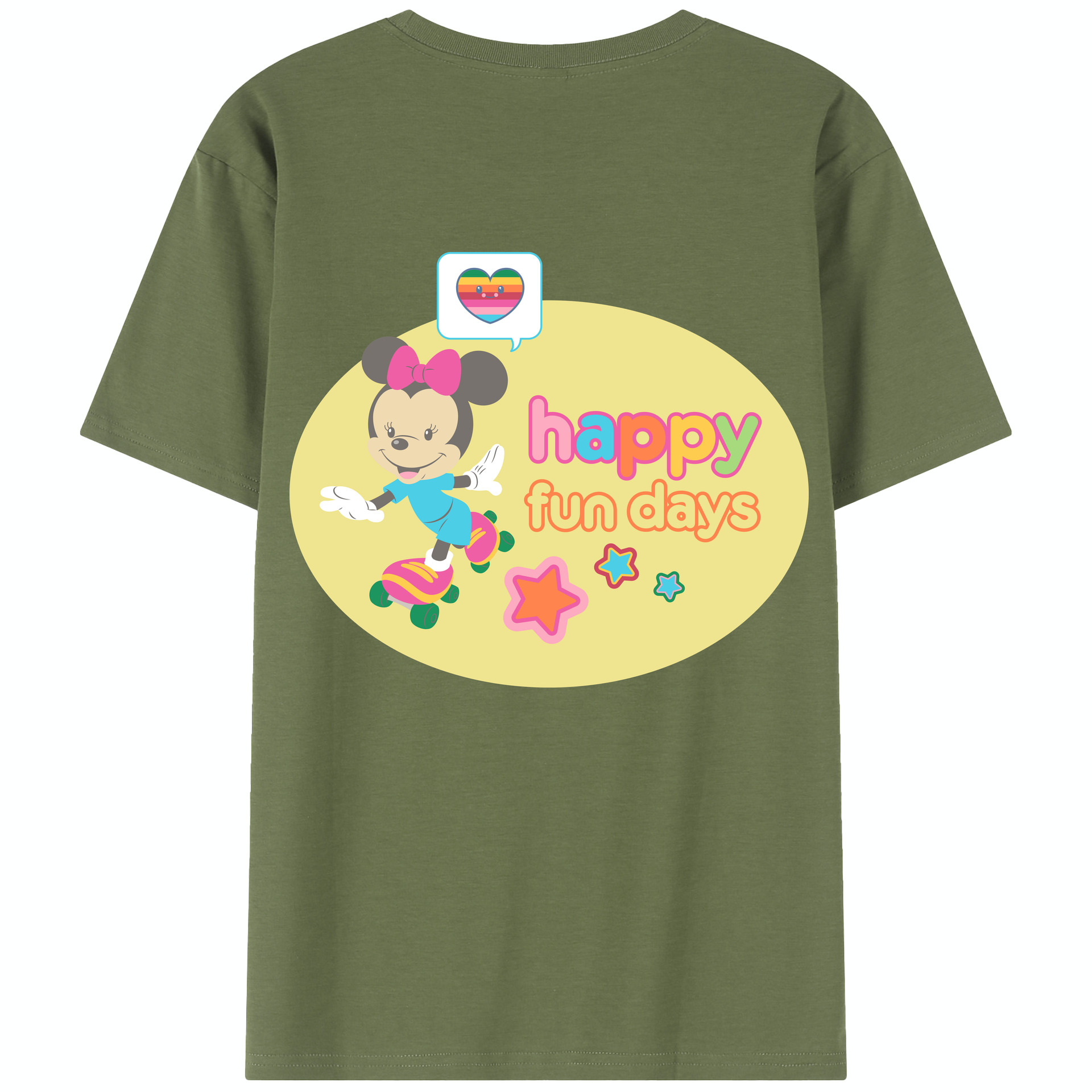 （画像用） ミッキーマウス Mickey Mouse 綿100％半袖Tシャツ（背面プリント）